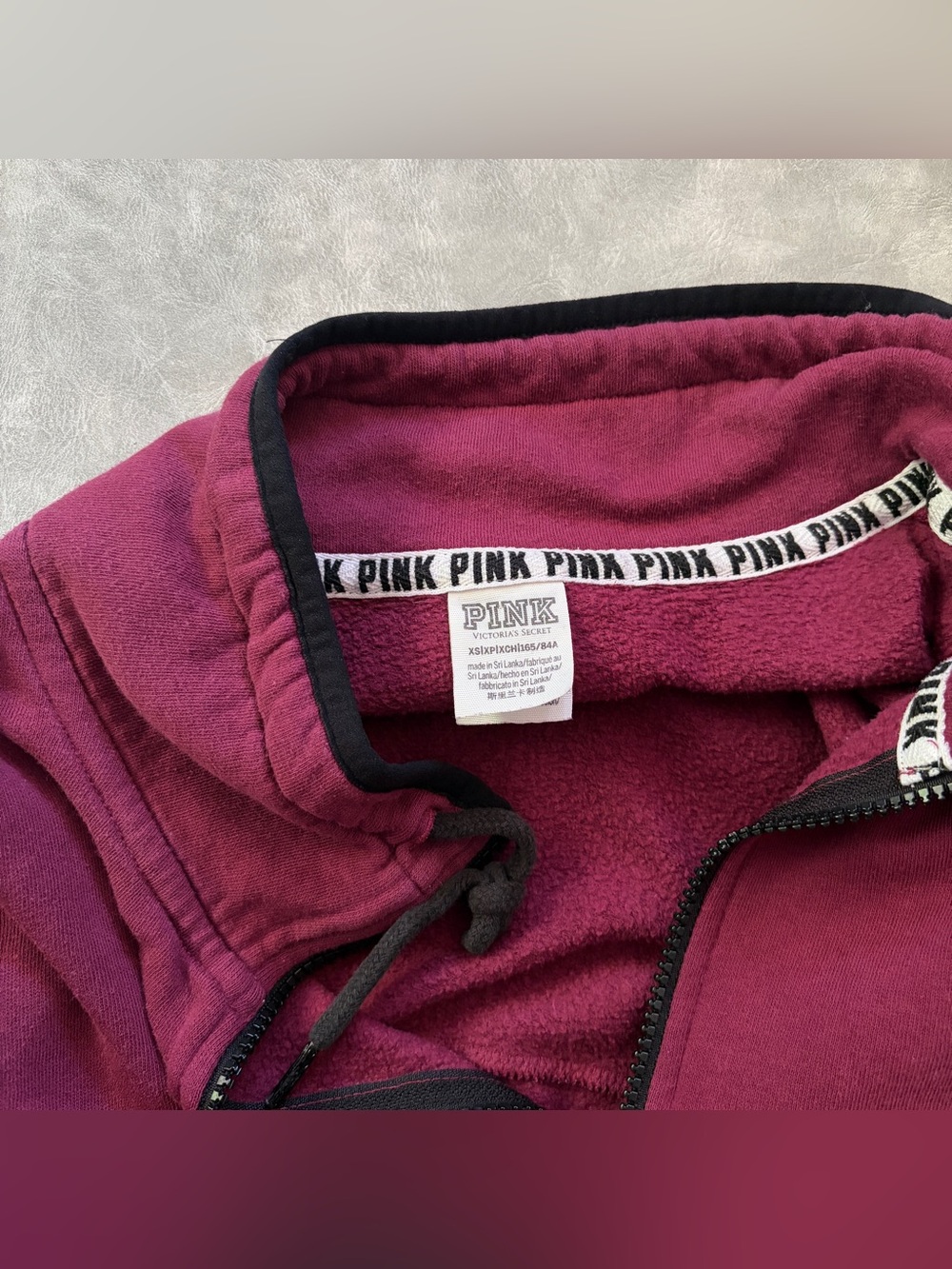Victorias Secret PINK maroon varsity quarter zip oversized sweatshirt - Picture 5 of 10